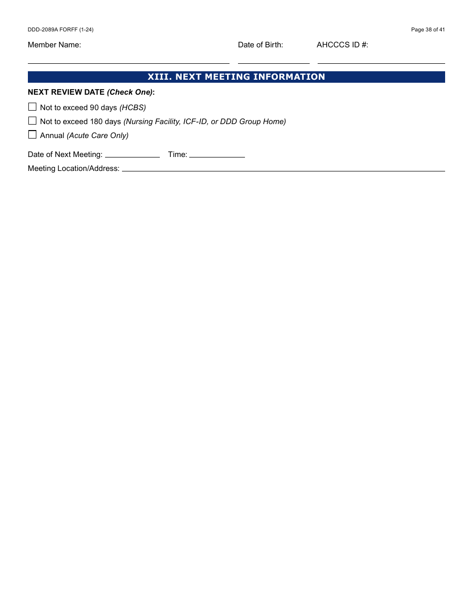 Form DDD-2089A Ddd Person Centered Service Plan - Arizona, Page 38