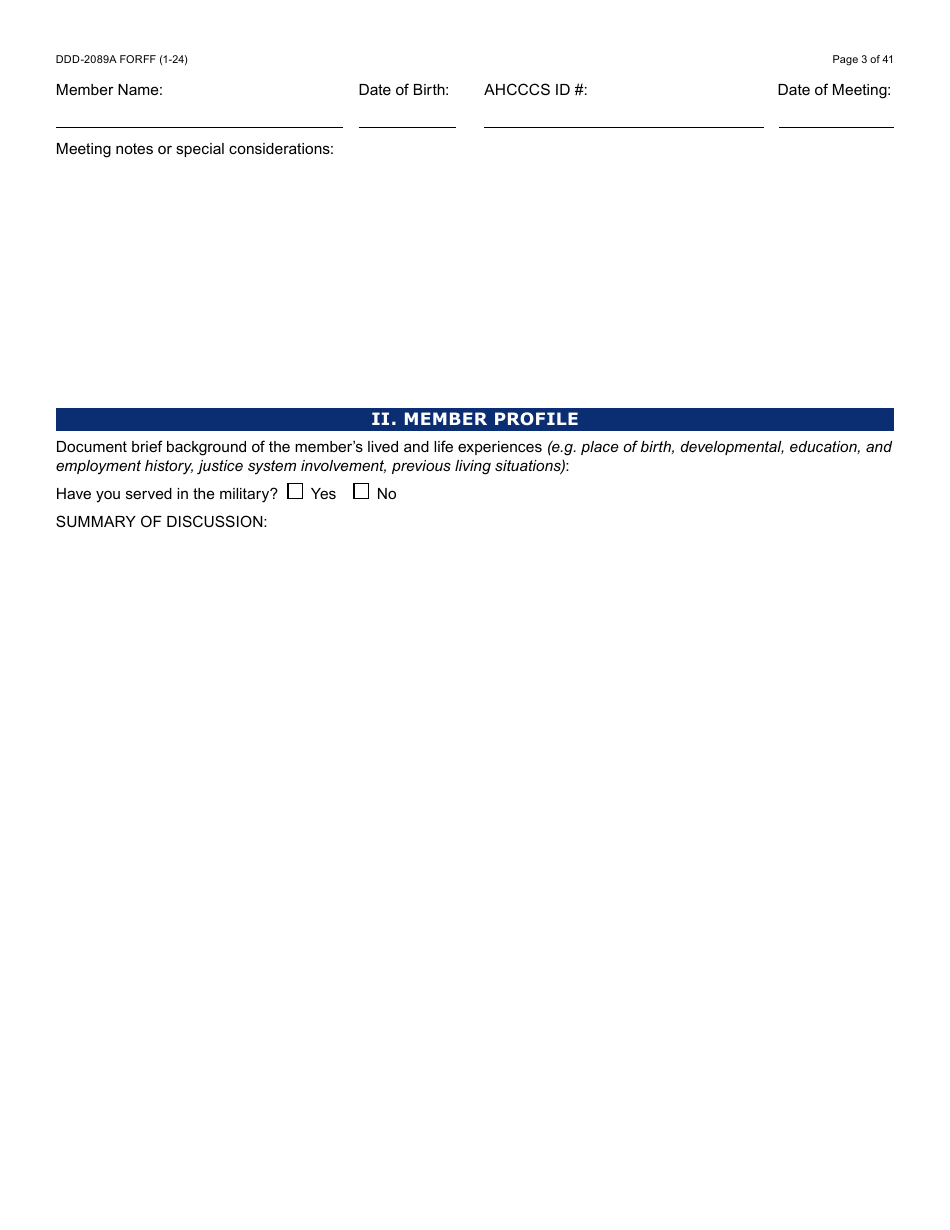 Form DDD-2089A Ddd Person Centered Service Plan - Arizona, Page 3