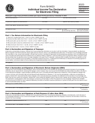 Document preview: Form M-8453 Individual Income Tax Declaration for Electronic Filing - Massachusetts, 2023