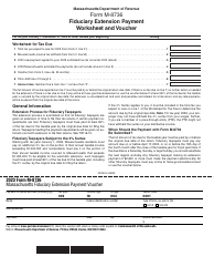 Form M-8736 Fiduciary Extension Payment Worksheet and Voucher - Massachusetts