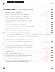 Document preview: Schedule NTS-L-NR/PY No Tax Status and Limited Income Credit - Massachusetts, 2023