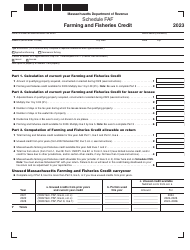 Schedule FAF Farming and Fisheries Credit - Massachusetts