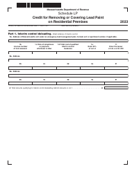 Document preview: Schedule LP Credit for Removing or Covering Lead Paint on Residential Premises - Massachusetts, 2023