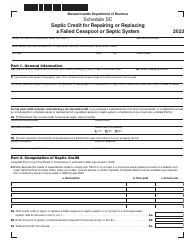 Schedule SC Download Fillable PDF or Fill Online Septic Credit for ...