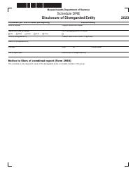 Document preview: Schedule DRE Disclosure of Disregarded Entity - Massachusetts, 2023