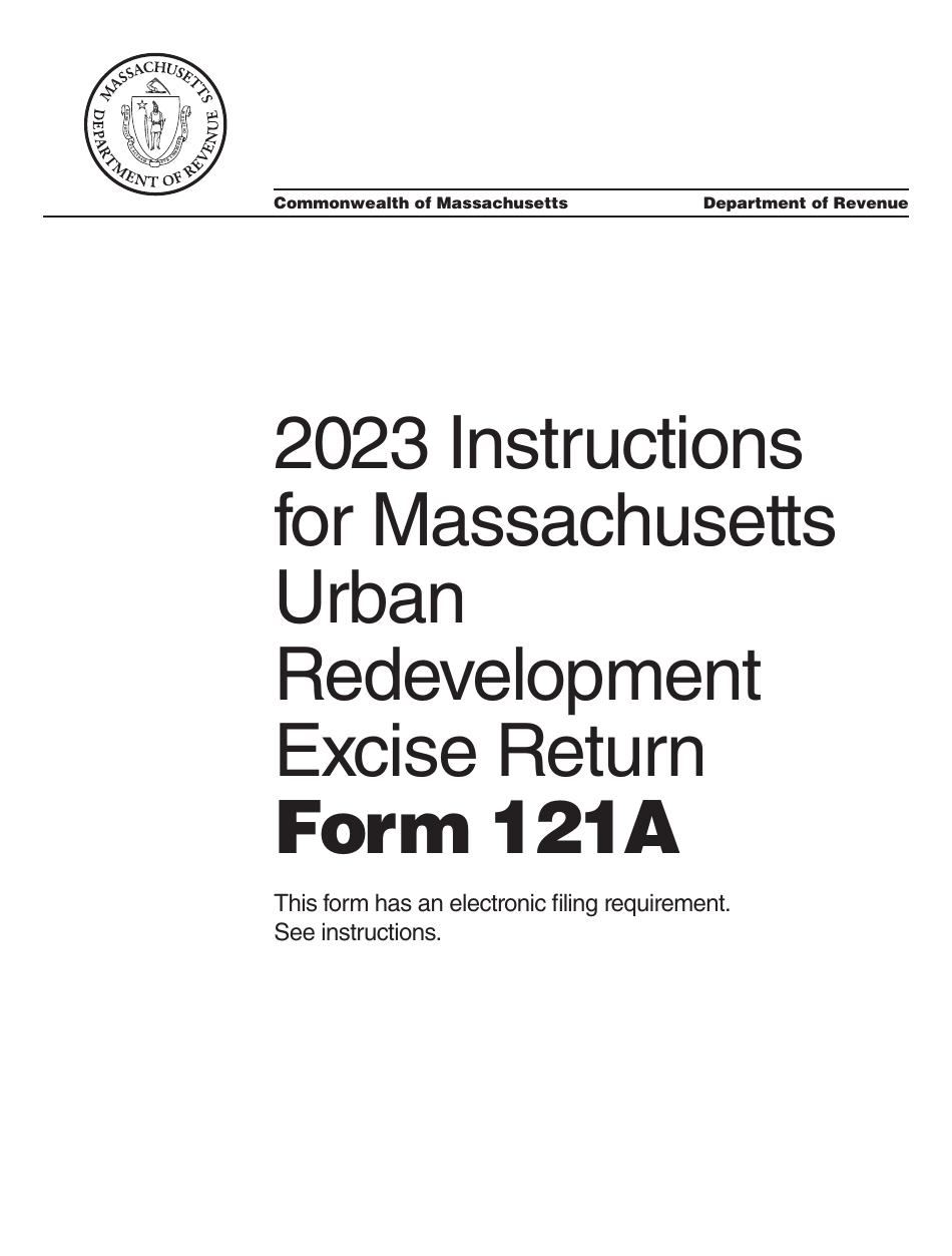 Instructions for Form 121A Urban Redevelopment Excise Return - Massachusetts, Page 1