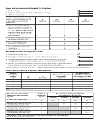 Form 63-29A-ES Ocean Marine Corporation Estimated Tax Worksheet - Massachusetts, Page 2