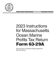 Document preview: Instructions for Form 63-29A Ocean Marine Profits Tax Return - Massachusetts, 2023