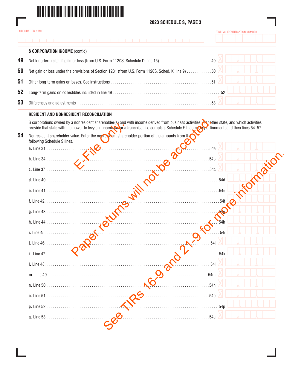 Schedule S S Corporation Distributive Income - Massachusetts, Page 4
