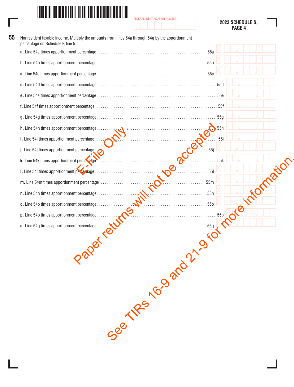 Schedule S S Corporation Distributive Income - Massachusetts, Page 5