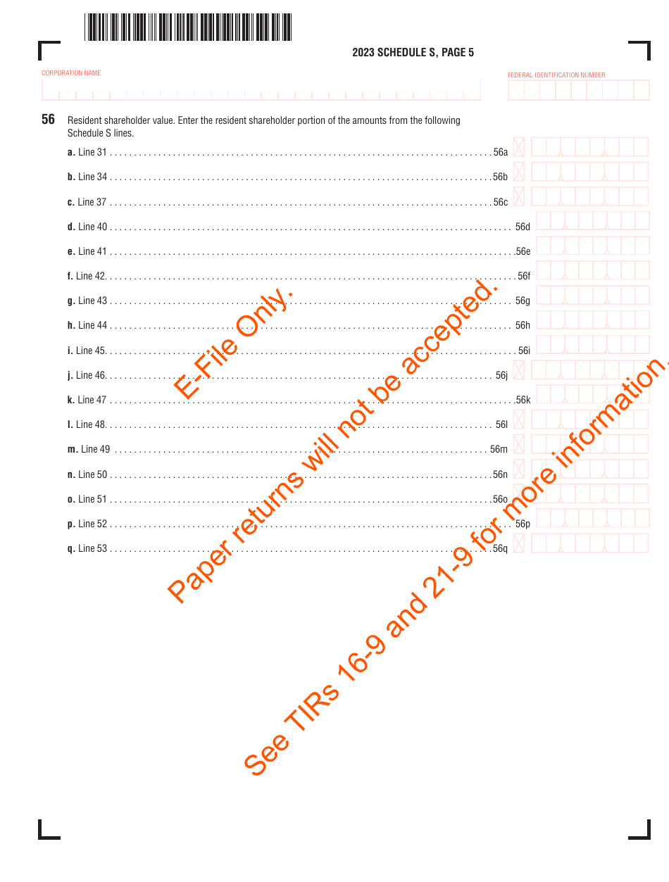 Schedule S S Corporation Distributive Income - Massachusetts, Page 6