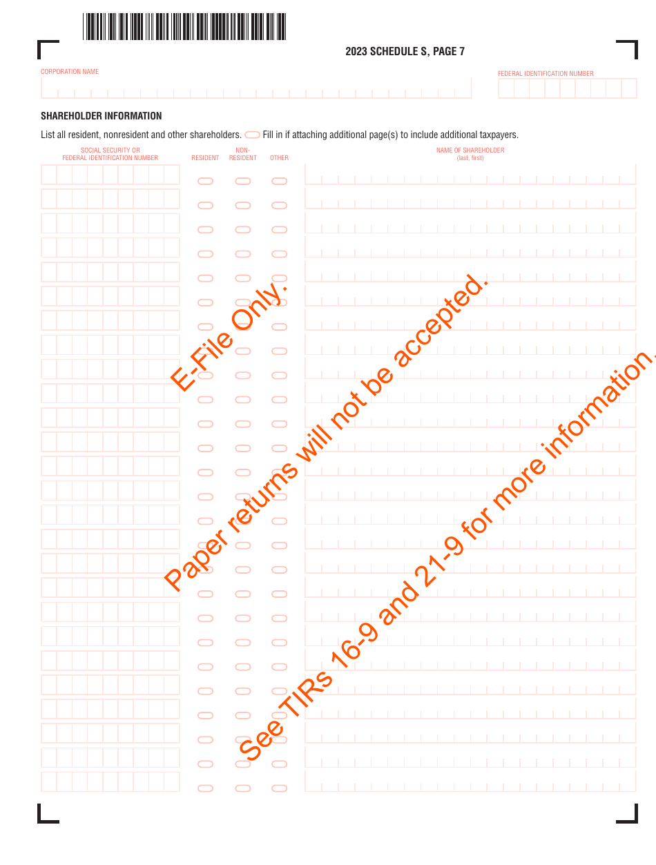 Schedule S S Corporation Distributive Income - Massachusetts, Page 8
