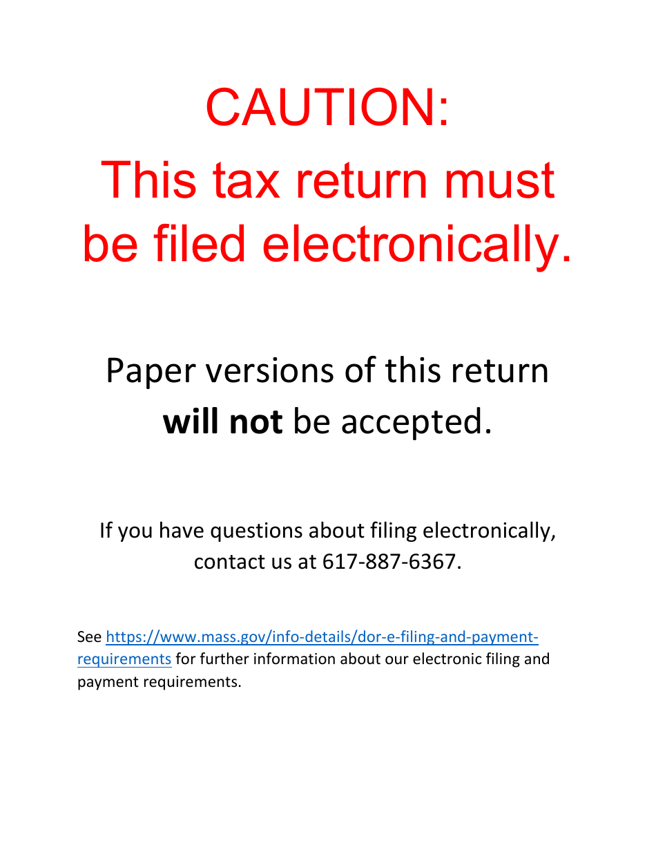 Form 63-FI Financial Institution Excise Return - Massachusetts, Page 1