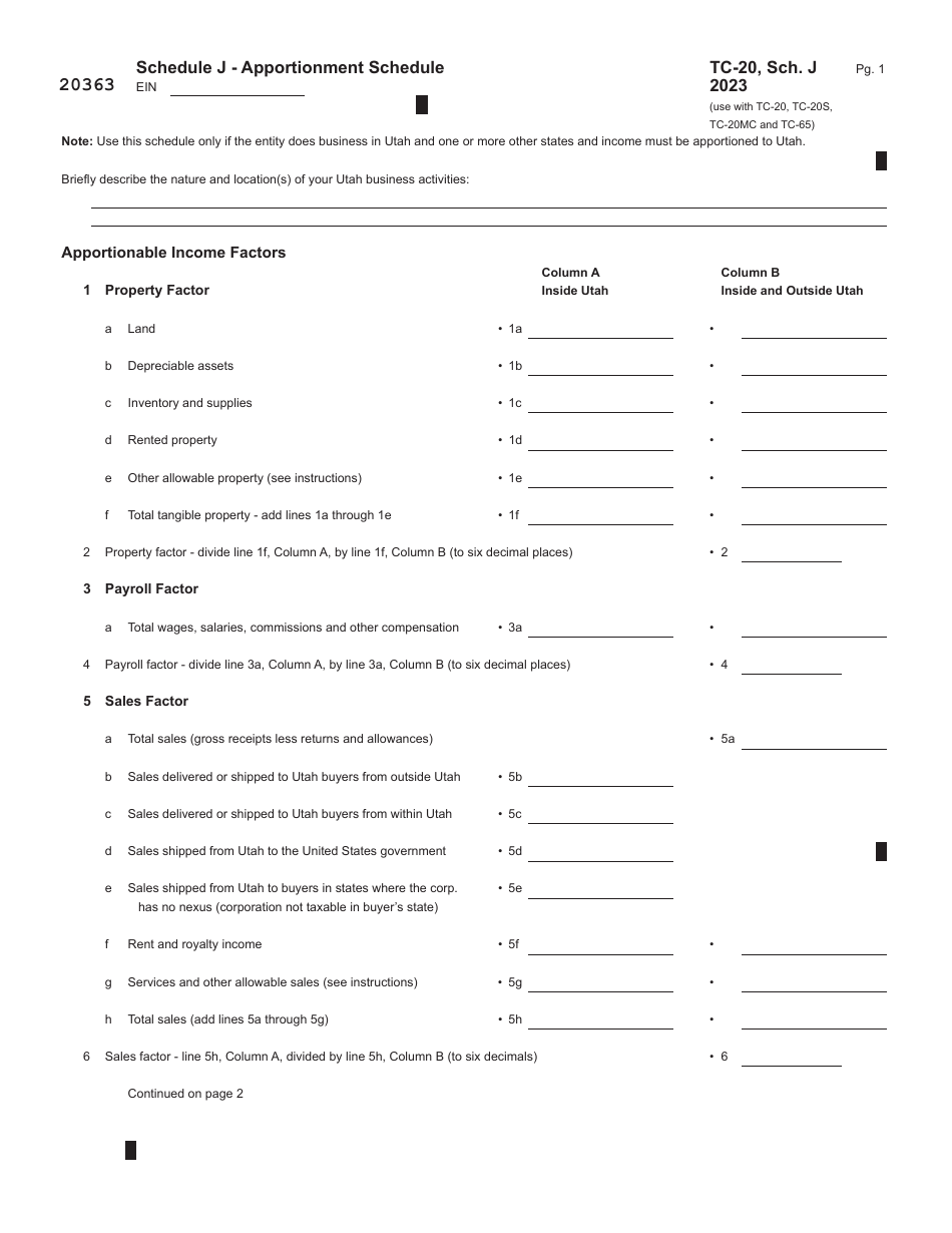 Form TC-20MC Utah Tax Return for Miscellaneous Corporations - Utah, Page 6