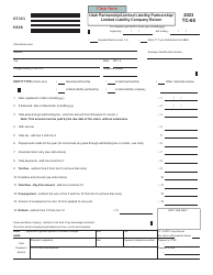 Form TC-65 Utah Partnership/Limited Liability Partnership/Limited Liability Company Return - Utah