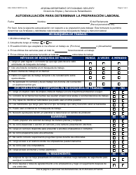 Formulario ESA-1220A-S Autoevaluacion Para Determinar La Preparacion Laboral - Arizona (Spanish)