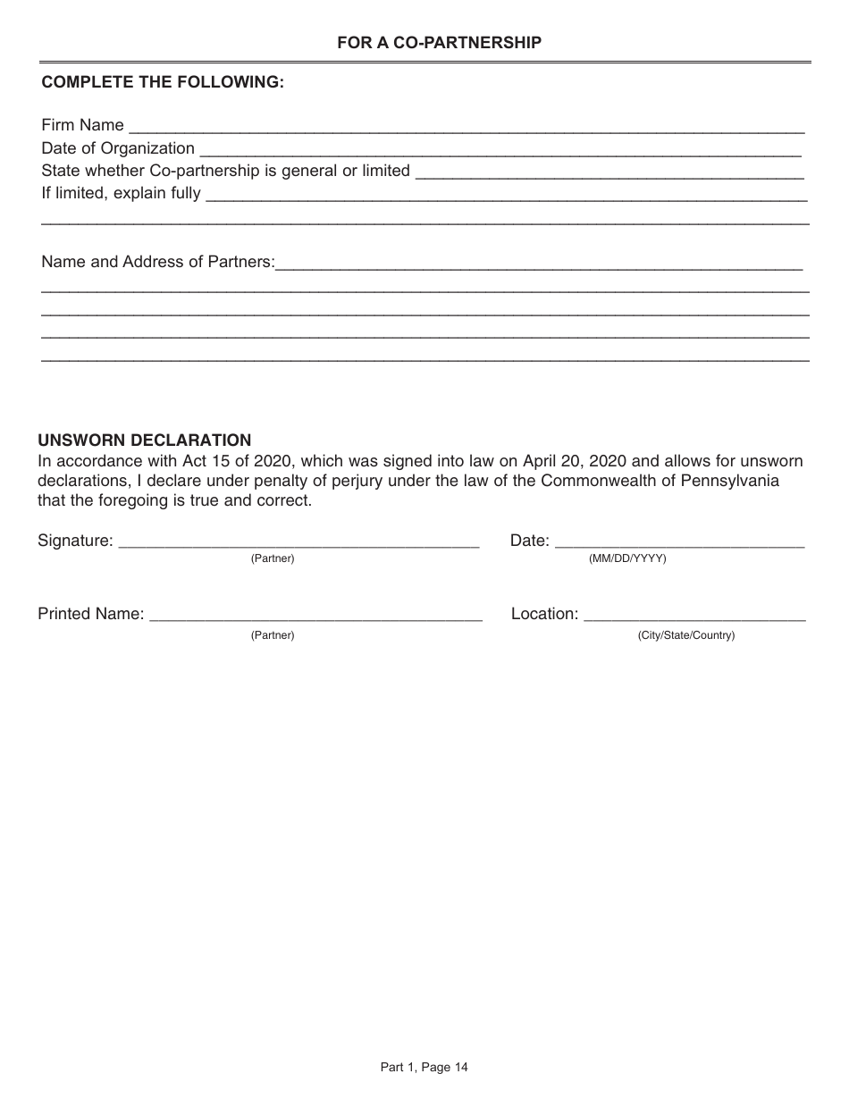 Form CS-4300RP Prime Contractor Renewal Application - Pennsylvania, Page 14
