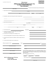 Document preview: Form 89-386 Affidavit for Withholding Income Tax on Sale of Real Estate by Non-resident - Mississippi