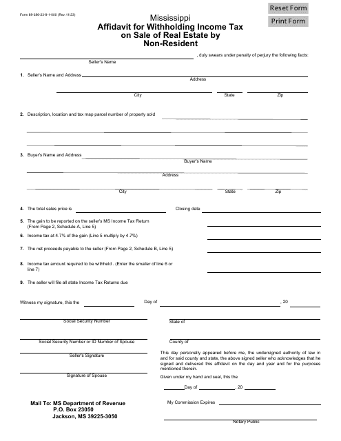 Form 89-386  Printable Pdf