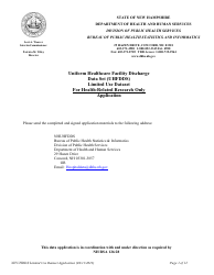 Uniform Healthcare Facility Discharge Data Set (Uhfdds) Limited Use Dataset Application - for Health-Related Research Only - New Hampshire