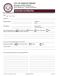 Construction and Debris Plan - City of Rancho Mirage, California, Page 2