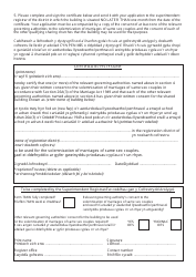 Form 78AW Certificate That Consent Has Been Given by the Relevant Governing Authority (Or Authorities) for a Building to Be Registered for the Solemnization of Marriages of Same Sex Couples - United Kingdom (English/Welsh), Page 3
