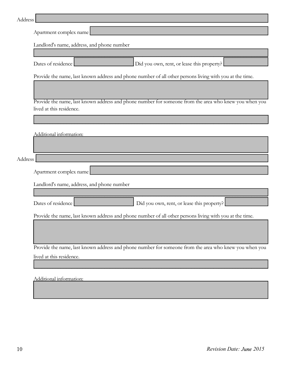 Pre-employment Background Information Form - Kansas, Page 10