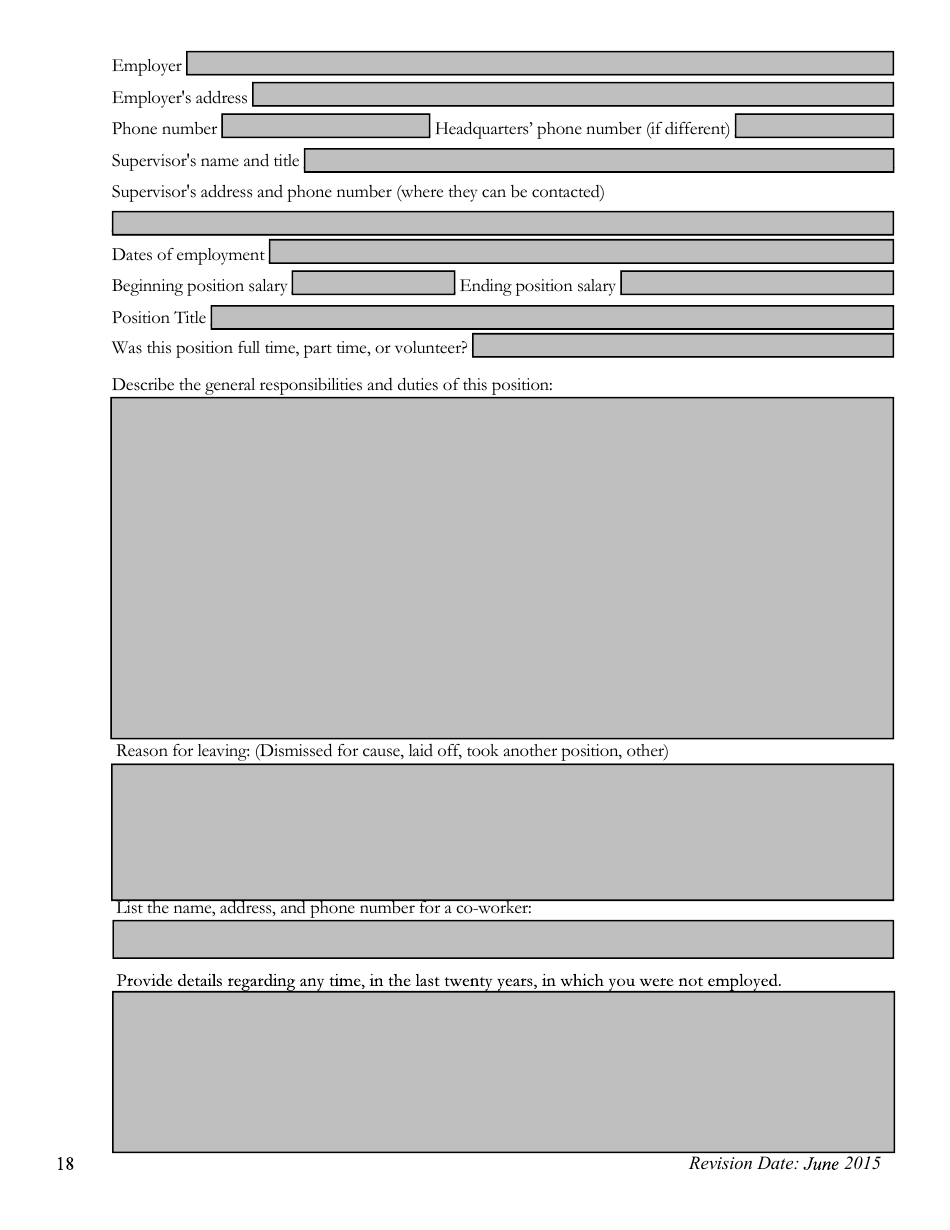 Pre-employment Background Information Form - Kansas, Page 18