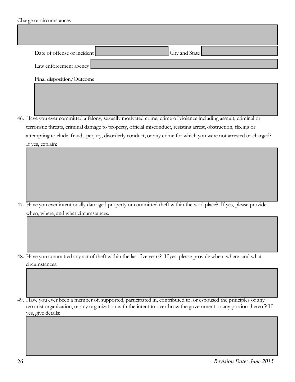 Pre-employment Background Information Form - Kansas, Page 26