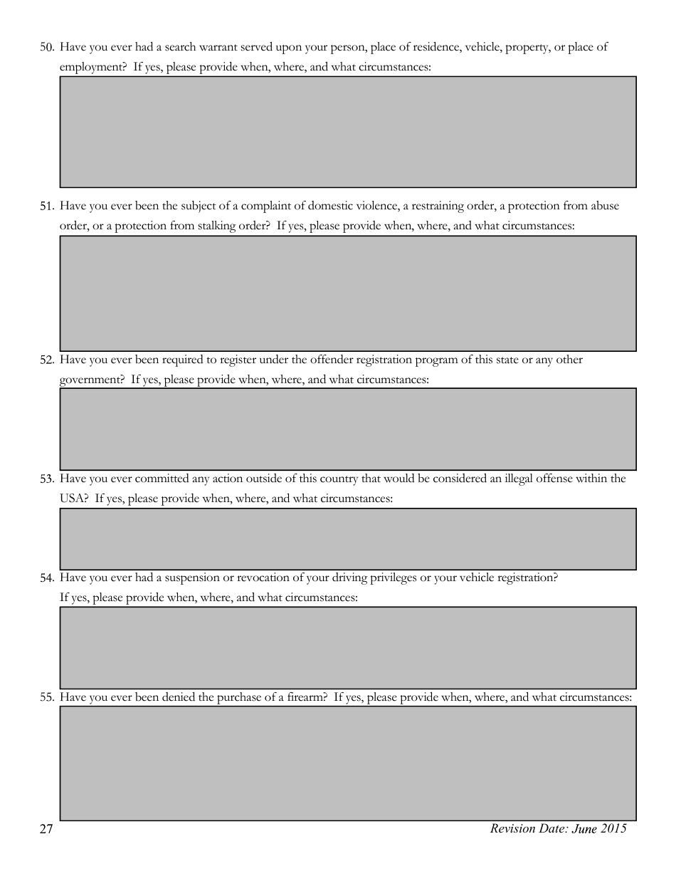 Pre-employment Background Information Form - Kansas, Page 27