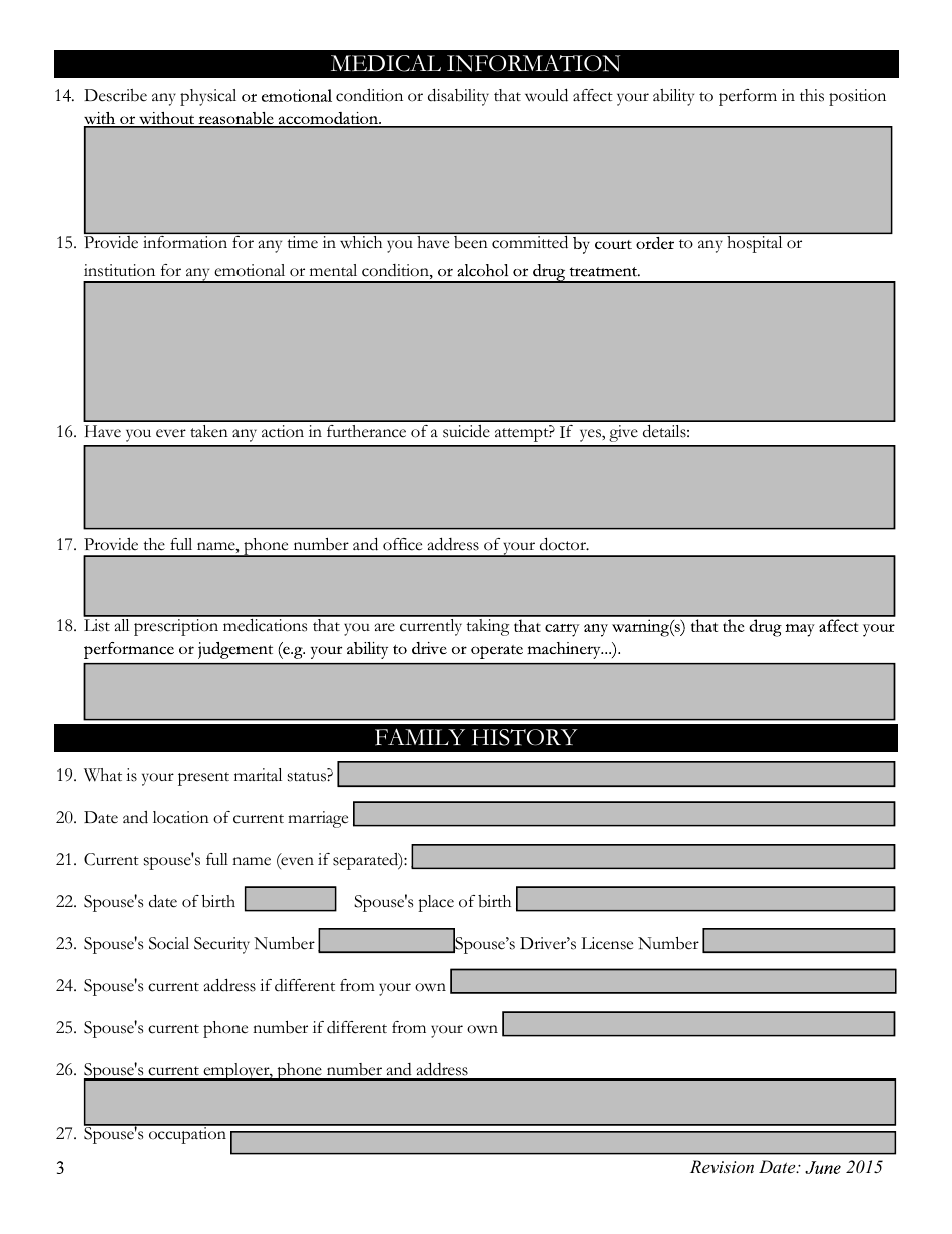 Pre-employment Background Information Form - Kansas, Page 3
