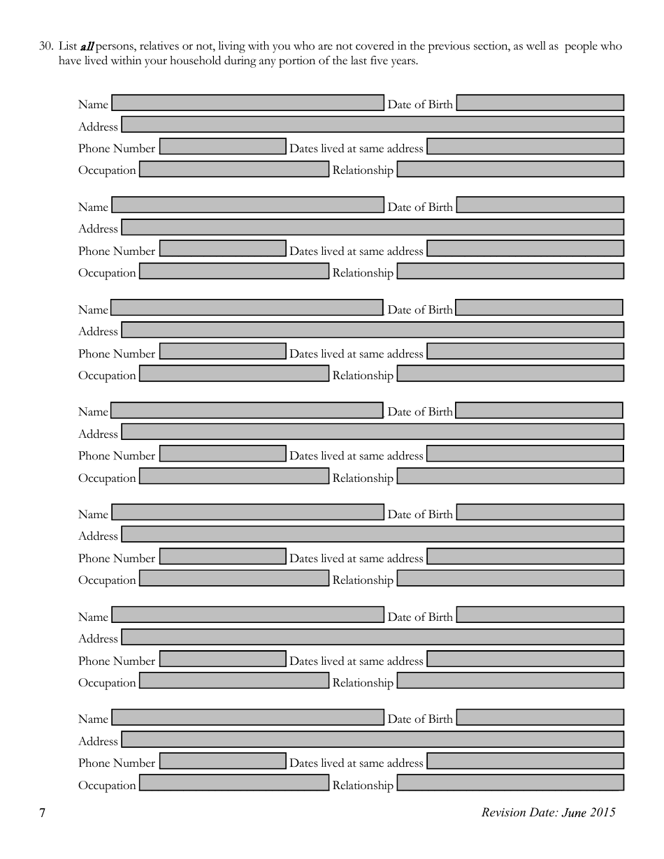 Pre-employment Background Information Form - Kansas, Page 7