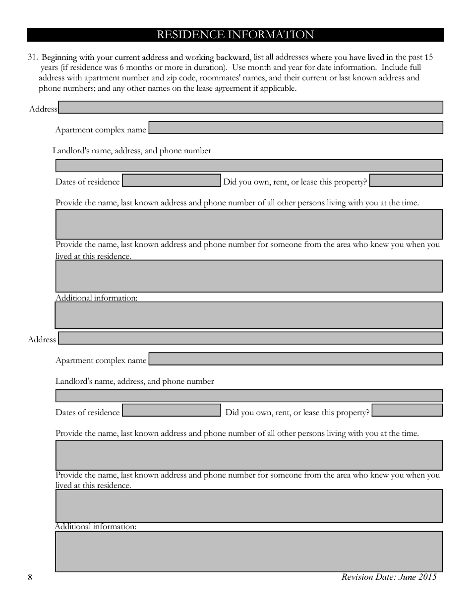 Pre-employment Background Information Form - Kansas, Page 8