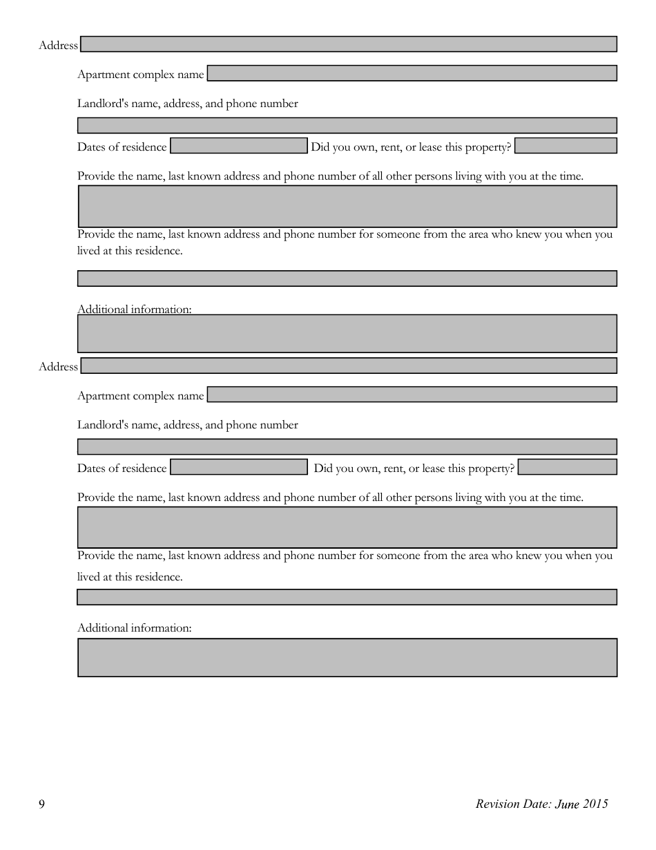 Pre-employment Background Information Form - Kansas, Page 9