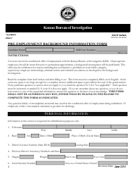 Document preview: Pre-employment Background Information Form - Kansas