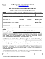 Waiver &amp; Authorization for Release of Information - Michigan, Page 2