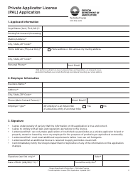 Private Applicator License (Pal) Application - Oregon, Page 2