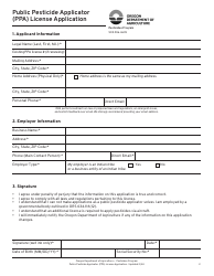 Public Pesticide Applicator (Ppa) License Application - Oregon, Page 2