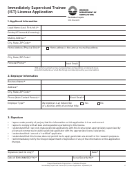 Immediately Supervised Trainee (Ist) License Application - Oregon, Page 2