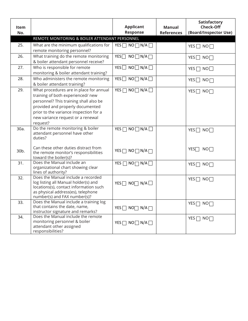 Checklist for Attendant Variance Request - Tennessee, Page 8