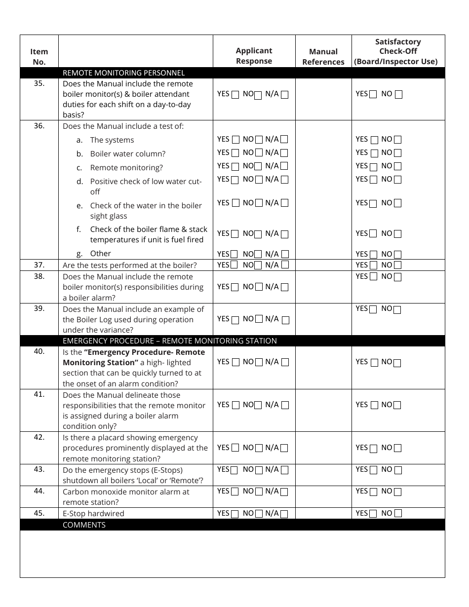 Checklist for Attendant Variance Request - Tennessee, Page 9