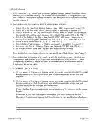 Theatrical Employment Agency Renewal Self-certification - New York City, Page 2