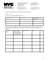 Tow Truck Company - Renewal Application Supplement - New York City, Page 2