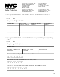 Tow Truck Company - Renewal Application Supplement - New York City, Page 3