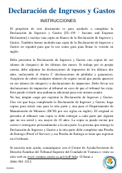Instrucciones para Formulario FL-150 Declaracion De Ingresos Y Gastos - County of Ventura, California (Spanish)