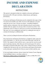 Instructions for Form FL-150 Income and Expense Declaration - County of Ventura, California