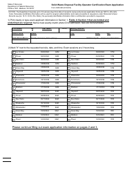 Form 3400-840 Solid Waste Disposal Facility Operator Certification Exam Application - Wisconsin