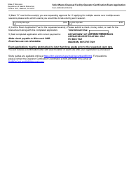 Form 3400-840 Solid Waste Disposal Facility Operator Certification Exam Application - Wisconsin, Page 2