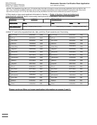 Form 3400-837 Wastewater Operator Certification Exam Application - Wisconsin