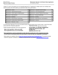 Form 3400-837 Wastewater Operator Certification Exam Application - Wisconsin, Page 2